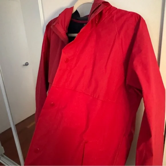 VINTAGE Lands' End Unisex Red Rain Coat - Picture 5 of 7